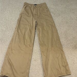 Dark tan wide leg pants